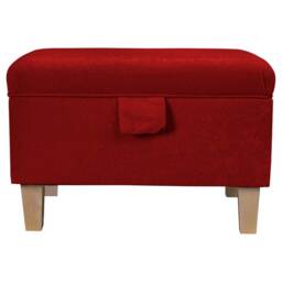 Handmade Red Storage Ottoman - Luxury Upholstery Fabric Bespoke British Made - thumbnail 3