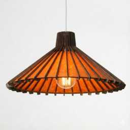 Yellow Pendant Light, 50 cm - 19.5 Inch, Living Room Light Fixture in Mid-Century Style - thumbnail 3