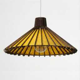 Yellow Pendant Light, 50 cm - 19.5 Inch, Living Room Light Fixture in Mid-Century Style - thumbnail 4