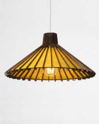 Yellow Pendant Light, 50 cm - 19.5 Inch, Living Room Light Fixture in Mid-Century Style - thumbnail 1