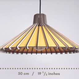 Yellow Pendant Light, 50 cm - 19.5 Inch, Living Room Light Fixture in Mid-Century Style - thumbnail 2