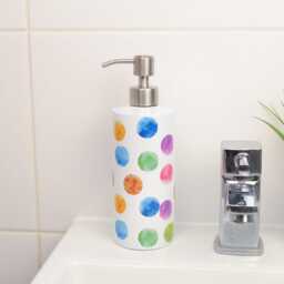 Multicoloured Polka Dots Soap Dispenser - Rainbow Home D??cor Bathroom Gifts - thumbnail 2