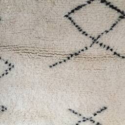 Beni Ourain Rug - Moroccan Handwoven Rug, Pure Wool, Ivory With Black Marks/170 X 230 cm 5.57 7.54 Ft Code 032 - thumbnail 4