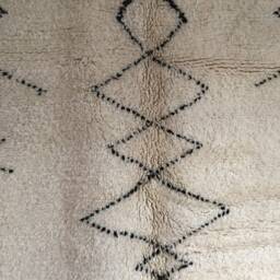 Beni Ourain Rug - Moroccan Handwoven Rug, Pure Wool, Ivory With Black Marks/170 X 230 cm 5.57 7.54 Ft Code 032 - thumbnail 2