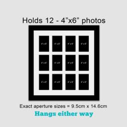 Multi Photo Picture Frame - Black Wood, Holds 12 4x6 Photos - thumbnail 1