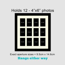Multi Photo Picture Frame - Black Wood, Holds 12 4x6 Photos - thumbnail 2