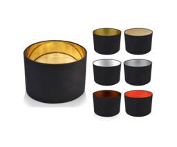 Black With Metallic Interiors Style Cylinder/Drum Lampshades Pendant Shade Table, Modern Home Interior Decor, Made in Uk, Gold, Silver