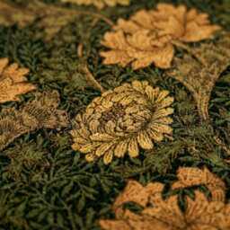 William Morris Chrysanthemum Doormat, Dark Floral Coir Mat, Vintage Botanical Rug - thumbnail 3
