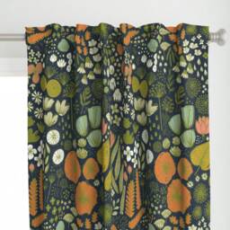 Botanical Curtain Panel - Mod Floral Greenery Foliage Bohemian Spring Garden Autumn Custom Sketchbook By Friztin - thumbnail 1