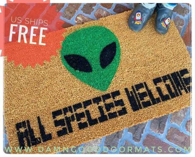 Alien Ufo Doormat Halloween Xenomorph Design - Outdoor Indoor - image 1