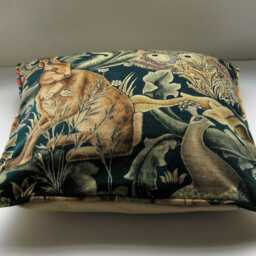 William Morris Forest Velvet Cushion Cover, Arts & Crafts Pillow, 18x18 - thumbnail 2