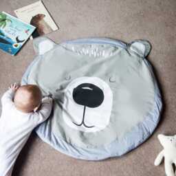Personalised Bear Baby Playmat - Soft Cotton Quilted Tummy Time Mat - thumbnail 3