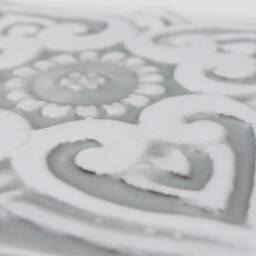 3 Handmade Tiles Indoor/Outdoor Wall Art , White & Grey - 15cm/5.9 - thumbnail 3