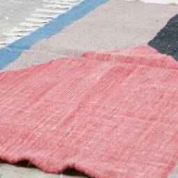 Colorful Kilim Moroccan Rug Handmade Flatweave Wool Boujad Rug - thumbnail 3