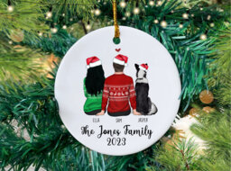 Personalized Family Christmas Bauble, First Married Gift, Pet Ornament - thumbnail 1