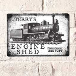 Personalised Steam Train Sign Vintage Style Metal Wall Art - thumbnail 2