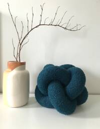 Teal Boucl?? Ball Pillow Decorative Knot Cushion Textured Cute Round Minimalist Home Decor Housewarming Gift