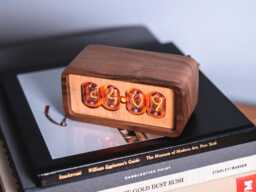 Nixie Tube Clock Handmade Walnut & Maple, In-12 Tubes, Modern Desk Clock Made in Usa