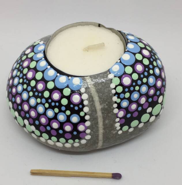 Mandalastein-Tea Light Holder Dots - image 1