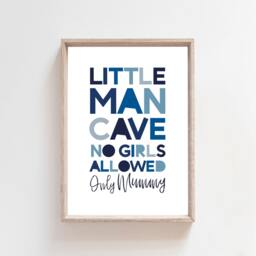 Little Man Cave Print, Boys Blue Nursery Prints, Nursery Wall Art, Bedroom Decor, Playroom Room - thumbnail 2
