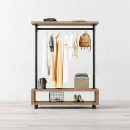 Ronnie Beige Pine Clothing Rail