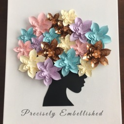 Afro Floral Art, African American Paper Flower Afro, Wall Girl Canvas Flowers, Home Decor, Design - thumbnail 3