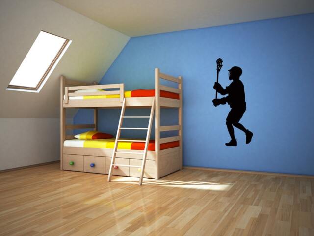 Lacrosse Wall Decal, Lax Player Silhouette Design, Sports Room Decor, Athlete Gift - image 1