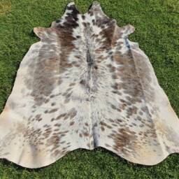 Gray White Cowhide Rug , Salt & Pepper - Natural Cowskin Rugs Leather Rugs For Bedroom - thumbnail 2