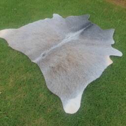 Gray White Cowhide Rug , Salt & Pepper - Natural Cowskin Rugs Leather Rugs For Bedroom - thumbnail 3