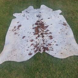 Gray White Cowhide Rug , Salt & Pepper - Natural Cowskin Rugs Leather Rugs For Bedroom - thumbnail 4