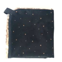 Leopard Lovey, Security Blanket, Blankie, Minky Baby Black & Gold New Gift, Star Lovey - thumbnail 4