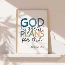 Set Of 3 Bible Verse Prints, Christian Wall Art, Nursery Kids Room, Scripture Boys Bedroom Prints - thumbnail 3