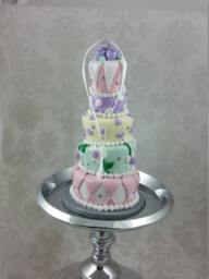 Wedding Cake Mini Replica Custom Ornament - Gift First Anniversary Newlyweds Clay Shop - thumbnail 1