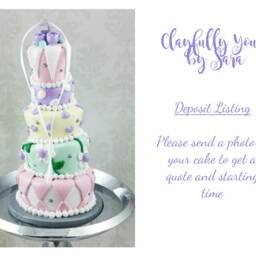 Wedding Cake Mini Replica Custom Ornament - Gift First Anniversary Newlyweds Clay Shop - thumbnail 2