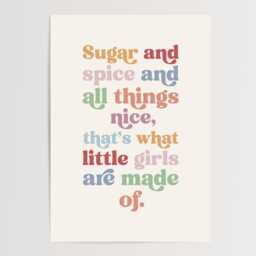 Sugar & Spice All Things Nice, Nursery Print, Kids Bedroom, Playroom Wall Art, Unframed, A1/A2/A3/A4/A5, Rhyme - thumbnail 2