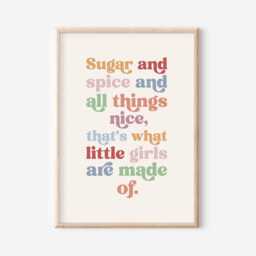 Sugar & Spice All Things Nice, Nursery Print, Kids Bedroom, Playroom Wall Art, Unframed, A1/A2/A3/A4/A5, Rhyme - thumbnail 1