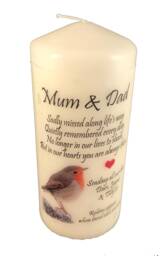 Mum & Dad Personalised Memorial Candle Funeral Remembrance Keepsake Loving Memory - thumbnail 1