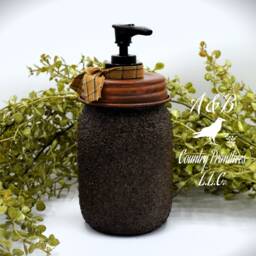 Grubby Hand Soap Dispenser, Mason Jar Pump, Country Farmhouse Bathroom, Rustic Primitive Decor - thumbnail 2