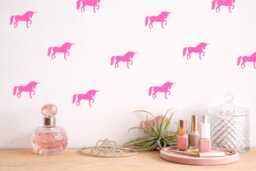 Unicorn Wall Decals Peel & Stick, 40 Stickers - Left + Right, Removable Vinyl Nursery Kids Room Bedroom Decor, 3 - thumbnail 1