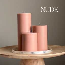 Soy Blend Pillar Candle Set Minimalist Table Decor - thumbnail 2