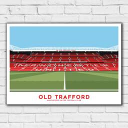 Manchester United Print - Old Trafford Stadium Illustration Football Art Poster - thumbnail 2
