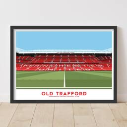 Manchester United Print - Old Trafford Stadium Illustration Football Art Poster - thumbnail 1