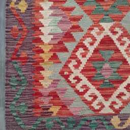 Kilim Rug Multicolour, Handmade Artisan Afghan Turkish Persian Qashqai Navajo Bohemian Natural Wool Flatweave 128x78 cm - thumbnail 4
