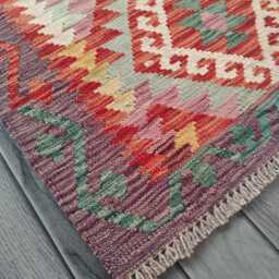 Kilim Rug Multicolour, Handmade Artisan Afghan Turkish Persian Qashqai Navajo Bohemian Natural Wool Flatweave 128x78 cm - thumbnail 2