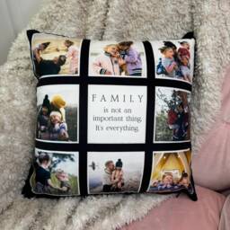 Personalized Family Photo Collage Cushion Cover Custom Quote Pillow - thumbnail 2