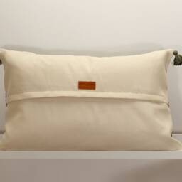 Cushion Cover 45x70 - Handmade in France Checkered Woven Cotton - thumbnail 4