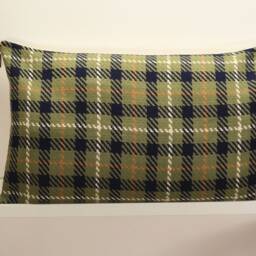Cushion Cover 45x70 - Handmade in France Checkered Woven Cotton - thumbnail 3