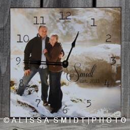 Custom Photo Clock Created With Your Photograph - Wall Clock, Desk Hanging Wedding Gift Christmas - thumbnail 2
