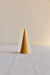 Pillar Cone Beeswax Candle - Natural Honey Scent Autumn Winter Christmas Home Decor Minimalistic Design- Hygge Something - thumbnail 1