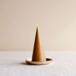 Pillar Cone Beeswax Candle - Natural Honey Scent Autumn Winter Christmas Home Decor Minimalistic Design- Hygge Something - thumbnail 3